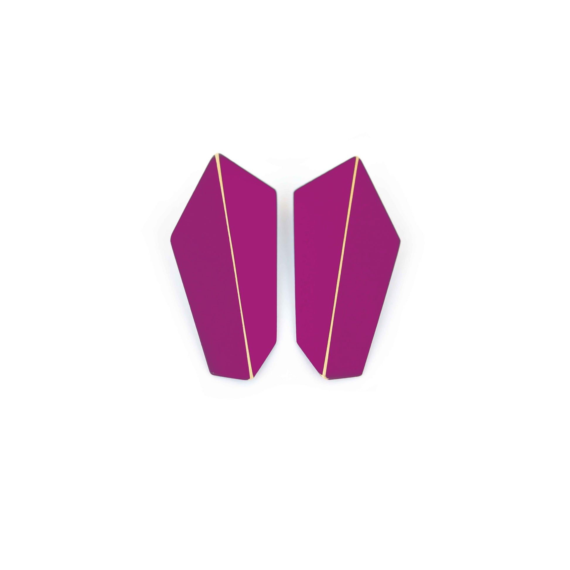 Folded Verticals Statement Earrings - Handcrafted in Brass & Sterling Silver by Lisa Kroeber Jewellery at www.brixbailey.com
