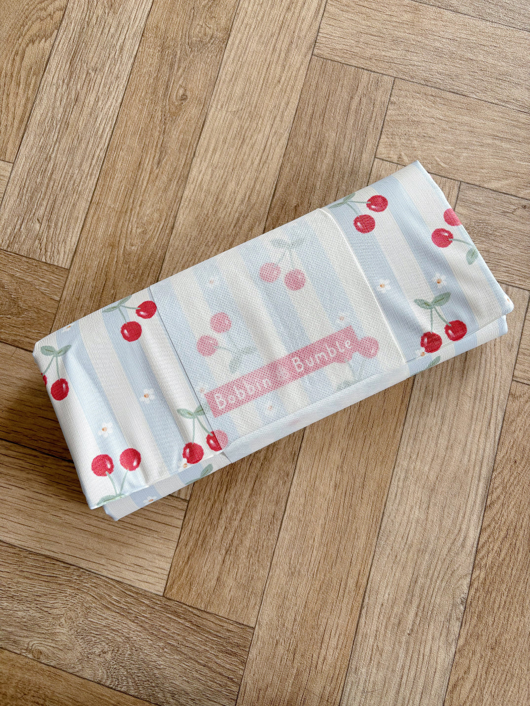 Travel Changing Mat - Cherry Stripe
