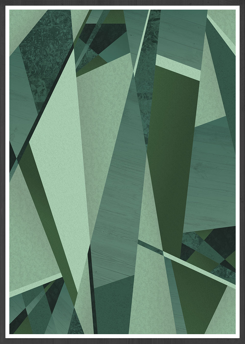 Forest Greens Geometric Art Print
