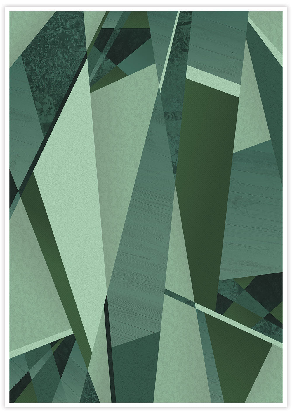 Forest Greens Geometric Art Print