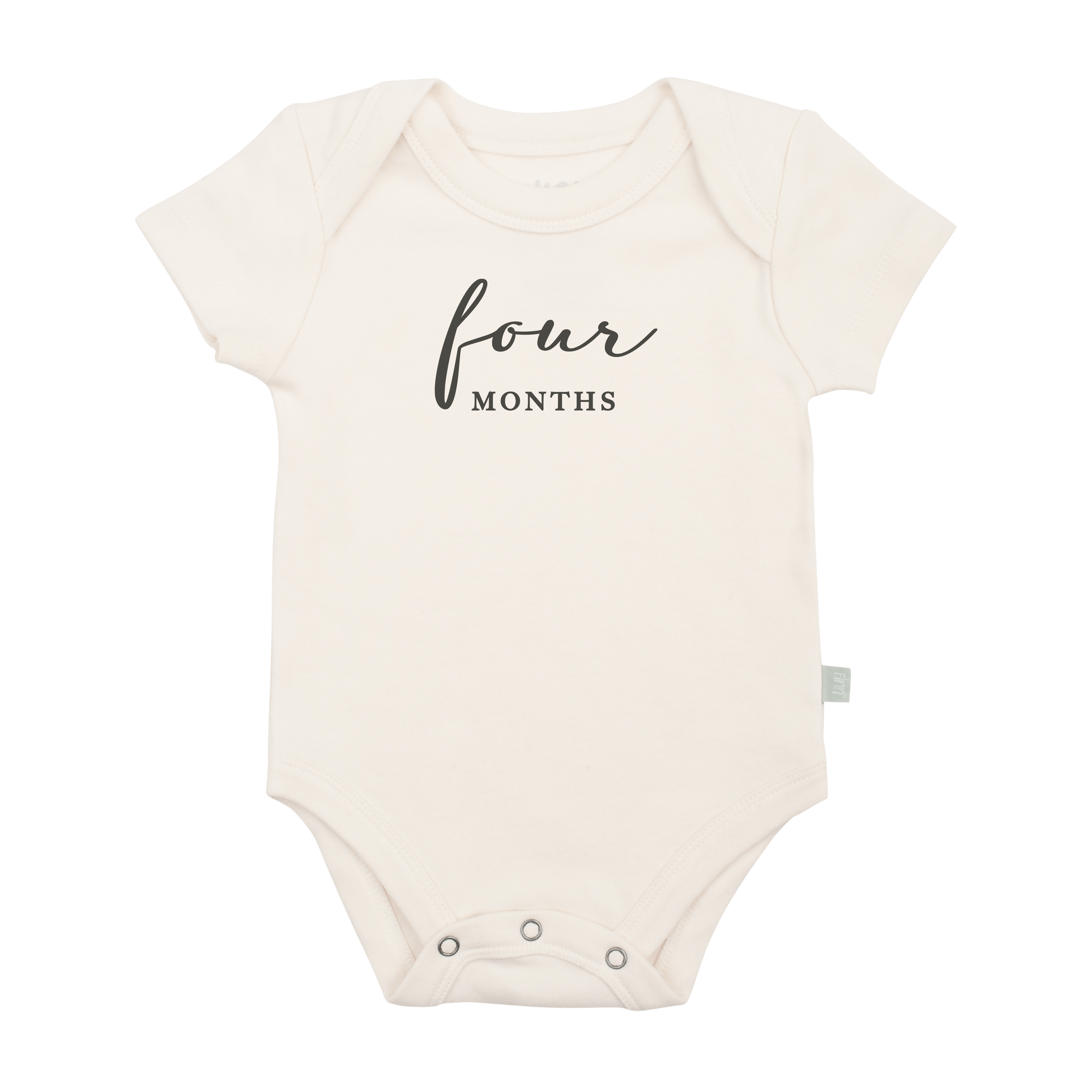 Graphic Bodysuit Four Months Milestone Charcoal