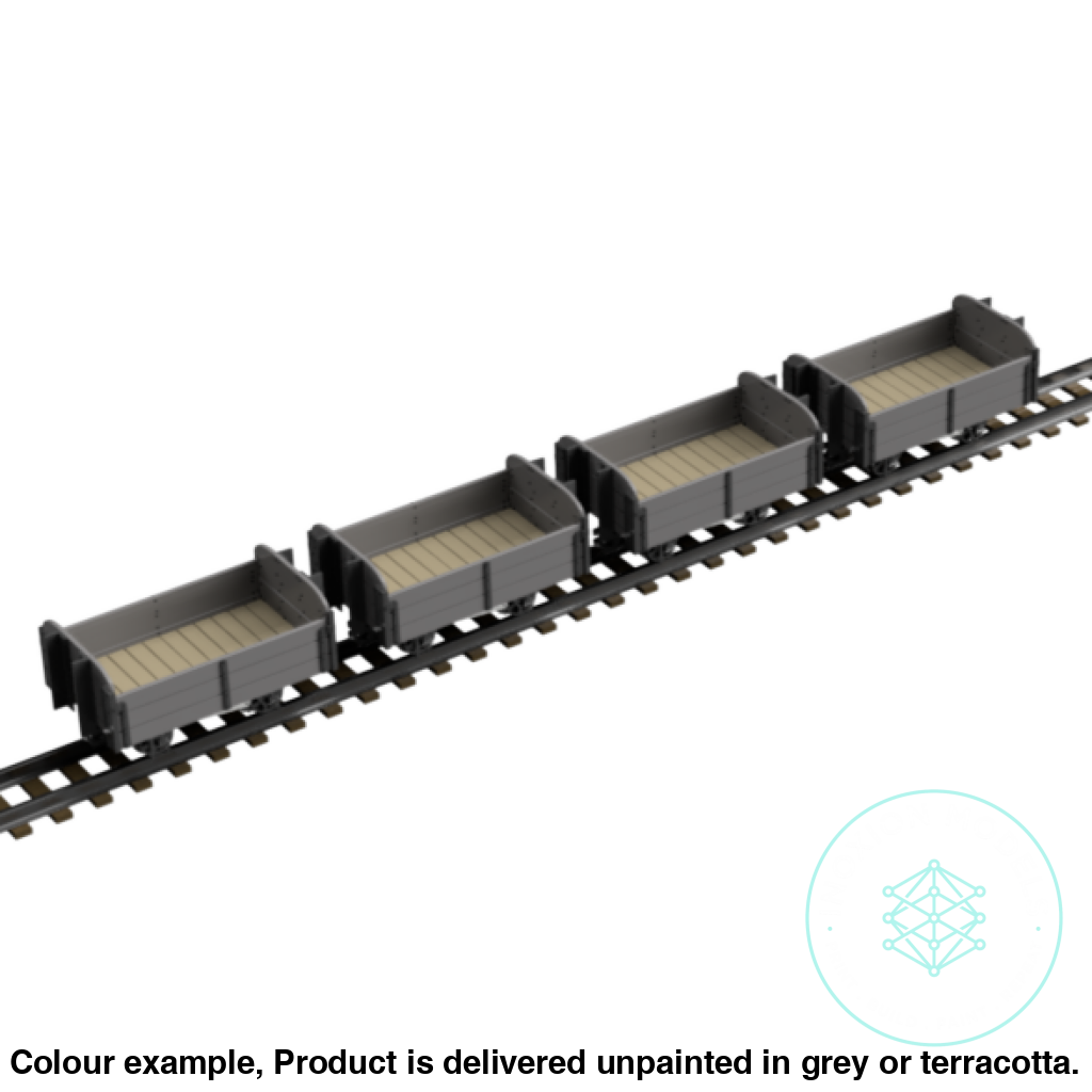 4 Piece OO9 Narrow Gauge Light Railway Wagon Pack