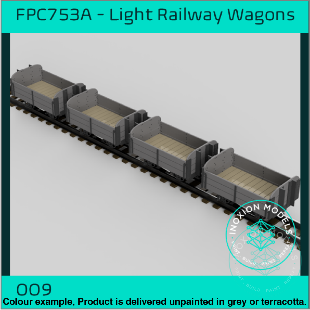 4 Piece OO9 Narrow Gauge Light Railway Wagon Pack