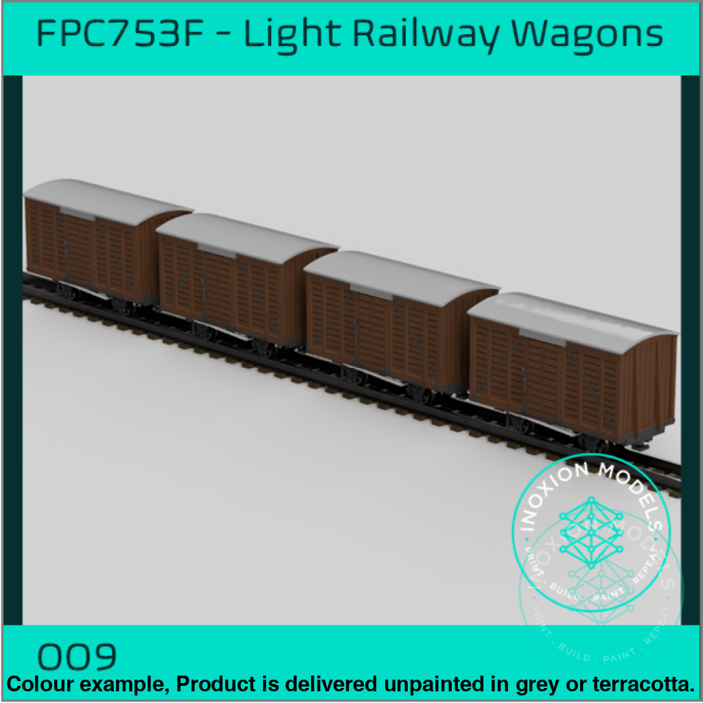 4 Light Railway Box Wagons OO9 Gauge Model Kit