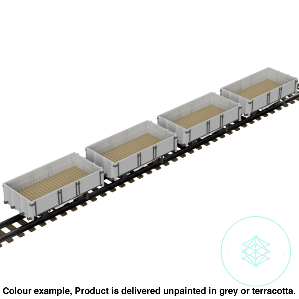 4 Pack OO9 Gauge 5 Ton Open Railway Wagons