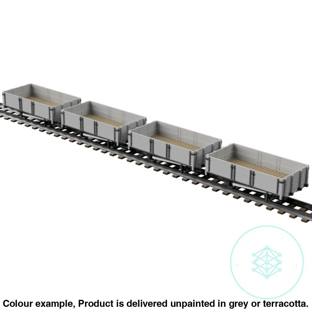 4 Pack OO9 Gauge 5 Ton Open Railway Wagons