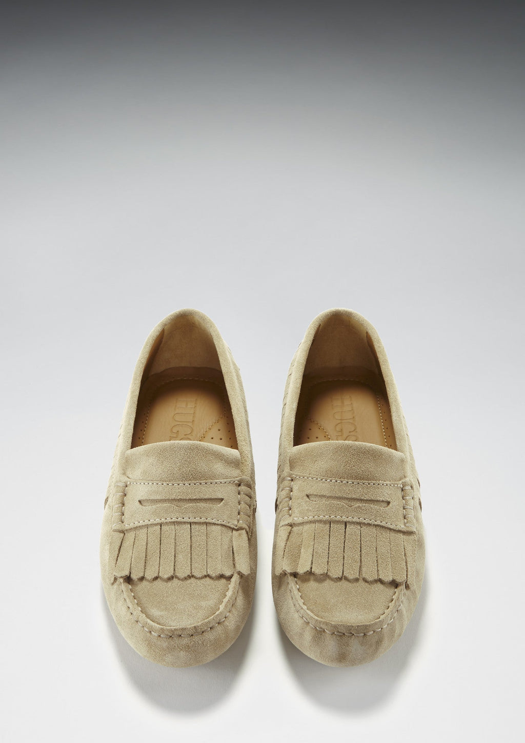Women's Taupe Suede Fringed Driving Loafers