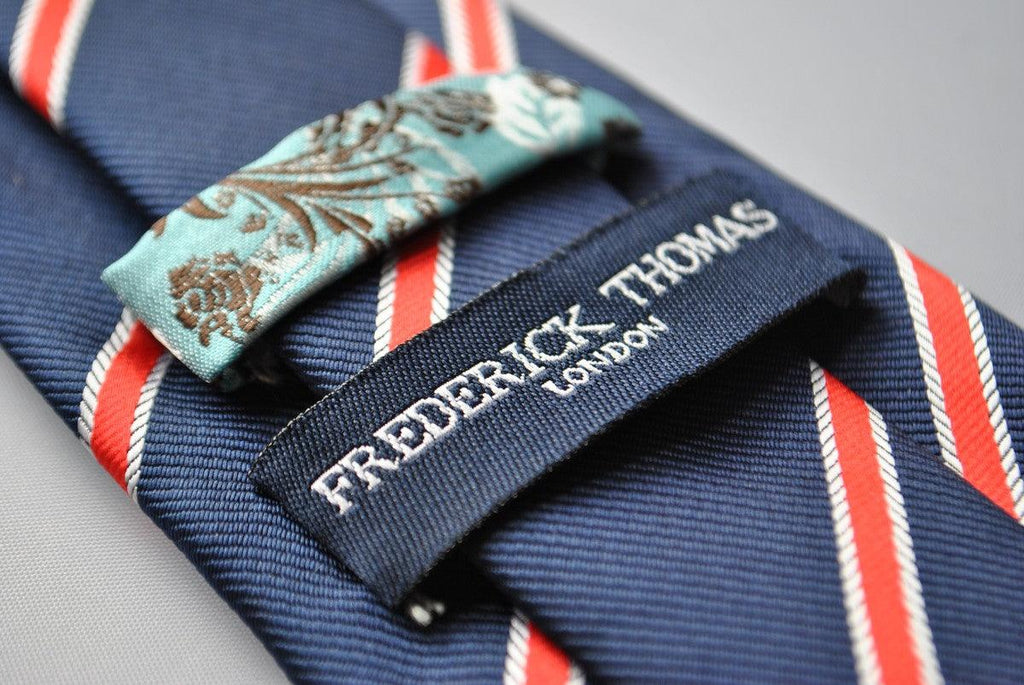 Navy and Red Club Stripe Tie