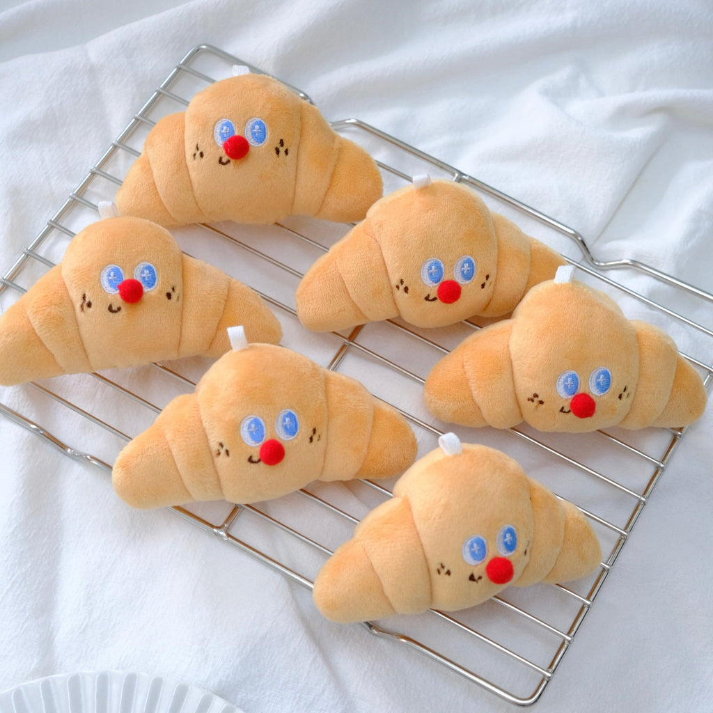 Croissant Plush Toy with Clip