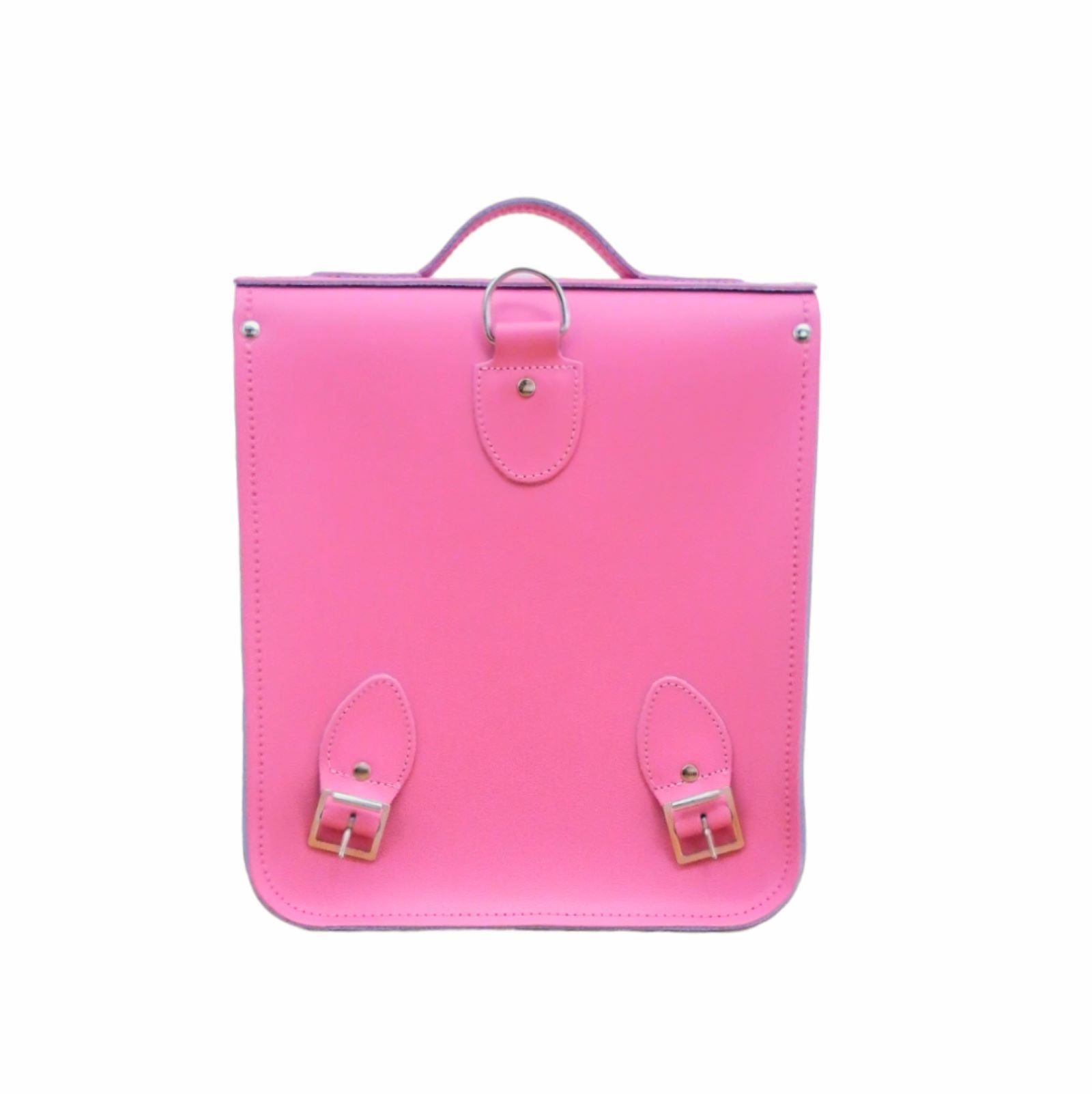 Handmade Leather City Backpack - Hot Fuchsia