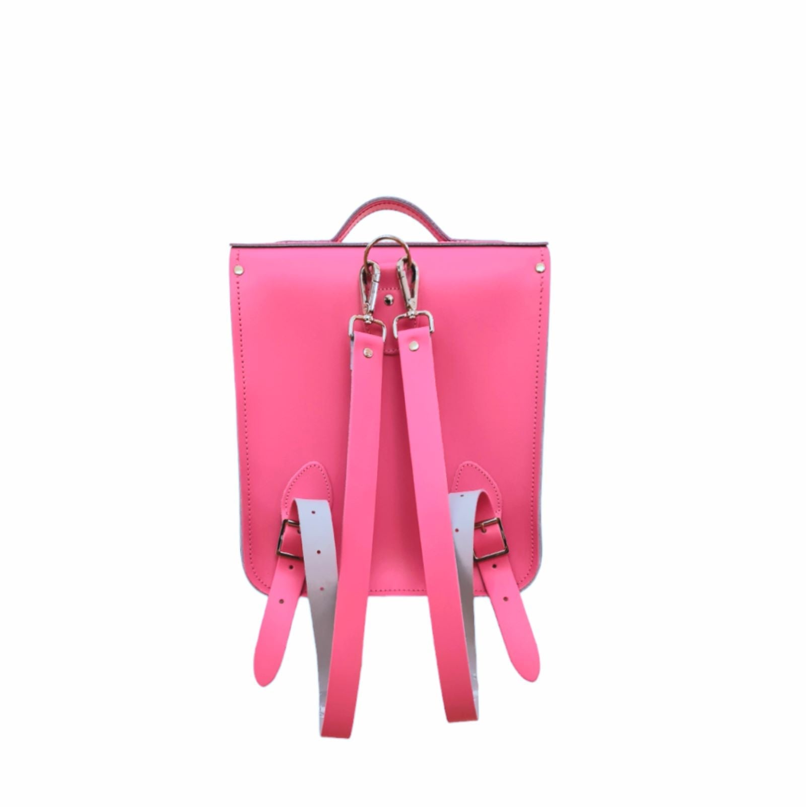 Handmade Leather City Backpack - Hot Fuchsia