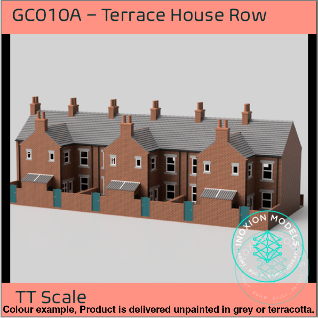 6 Piece Terrace House Model Collection TT120 3mm Scale