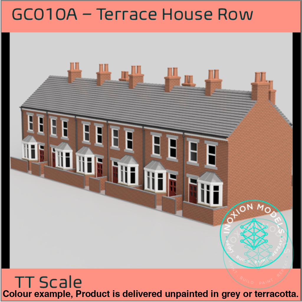 6 Piece Terrace House Model Collection TT120 3mm Scale