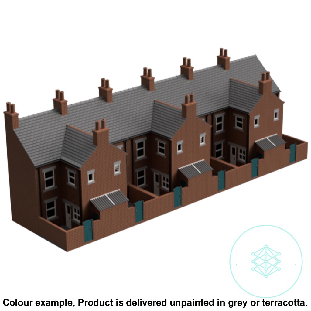 Low Relief Terrace House Pack 6 Buildings TT120 3mm Scale