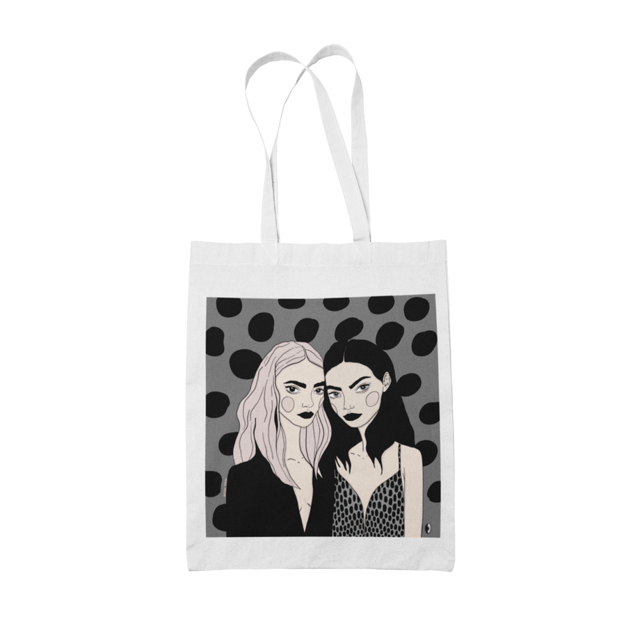 Tote Bag with Illustration - Love Your Sisters