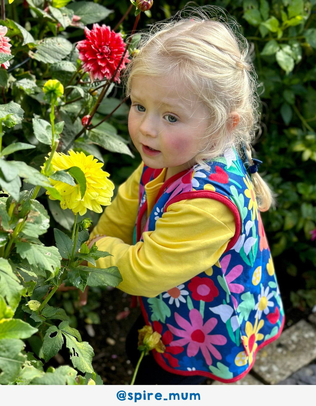 Organic Bold Floral Reversible Gilet for Kids