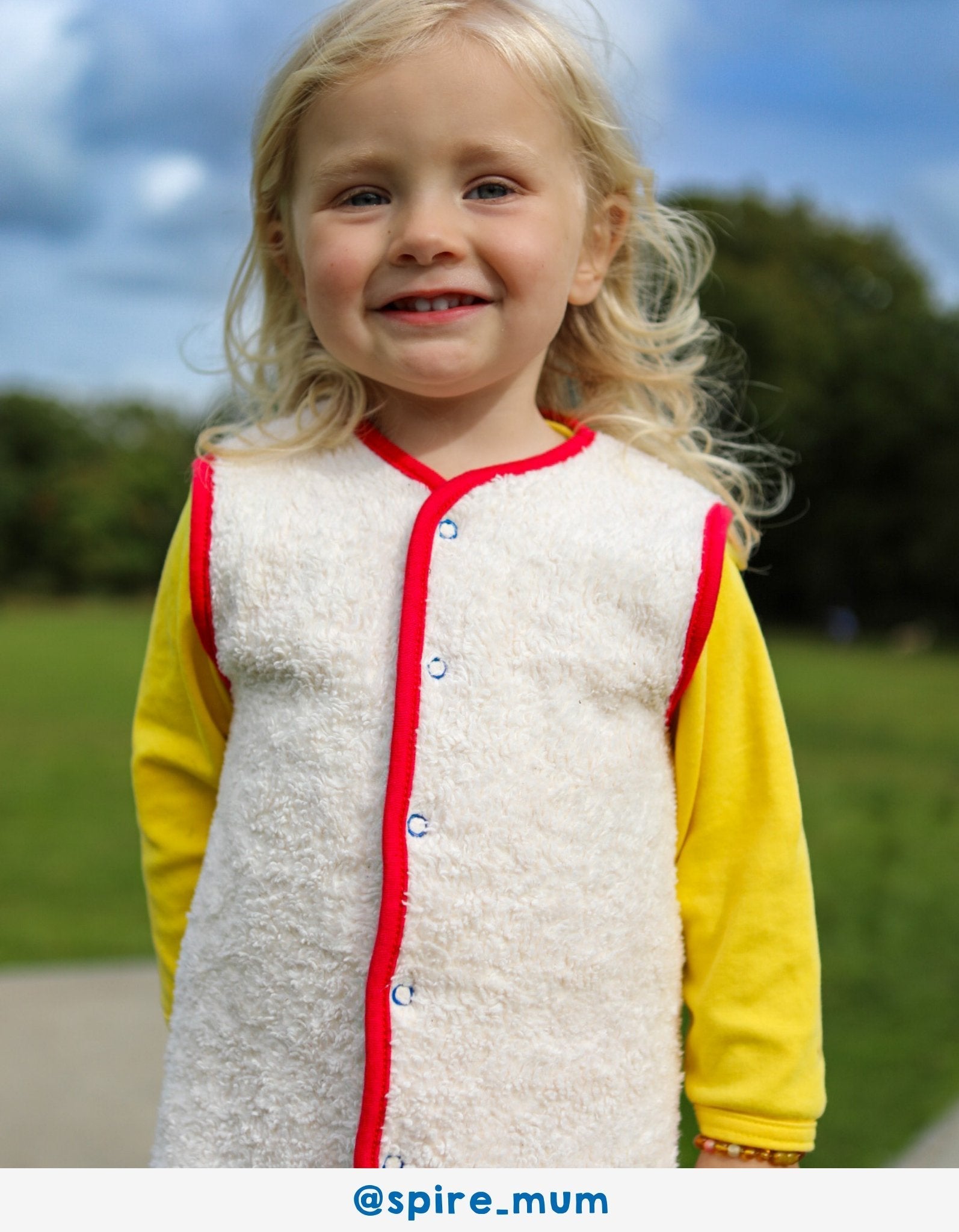 Organic Bold Floral Reversible Gilet for Kids