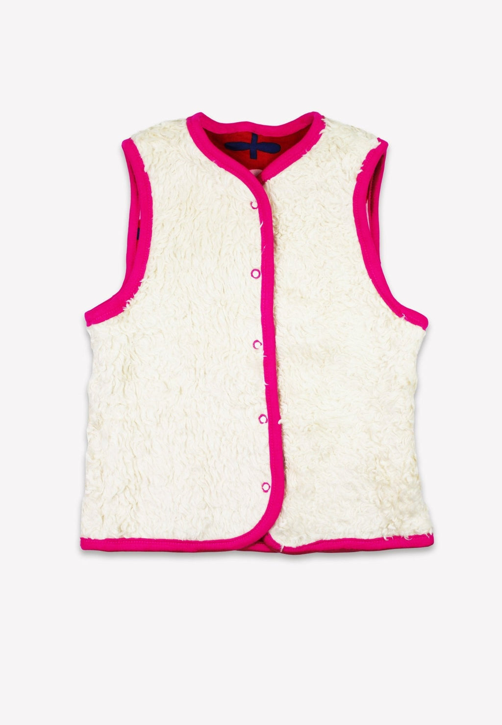 Organic Pink Flower Print Reversible Gilet for Kids