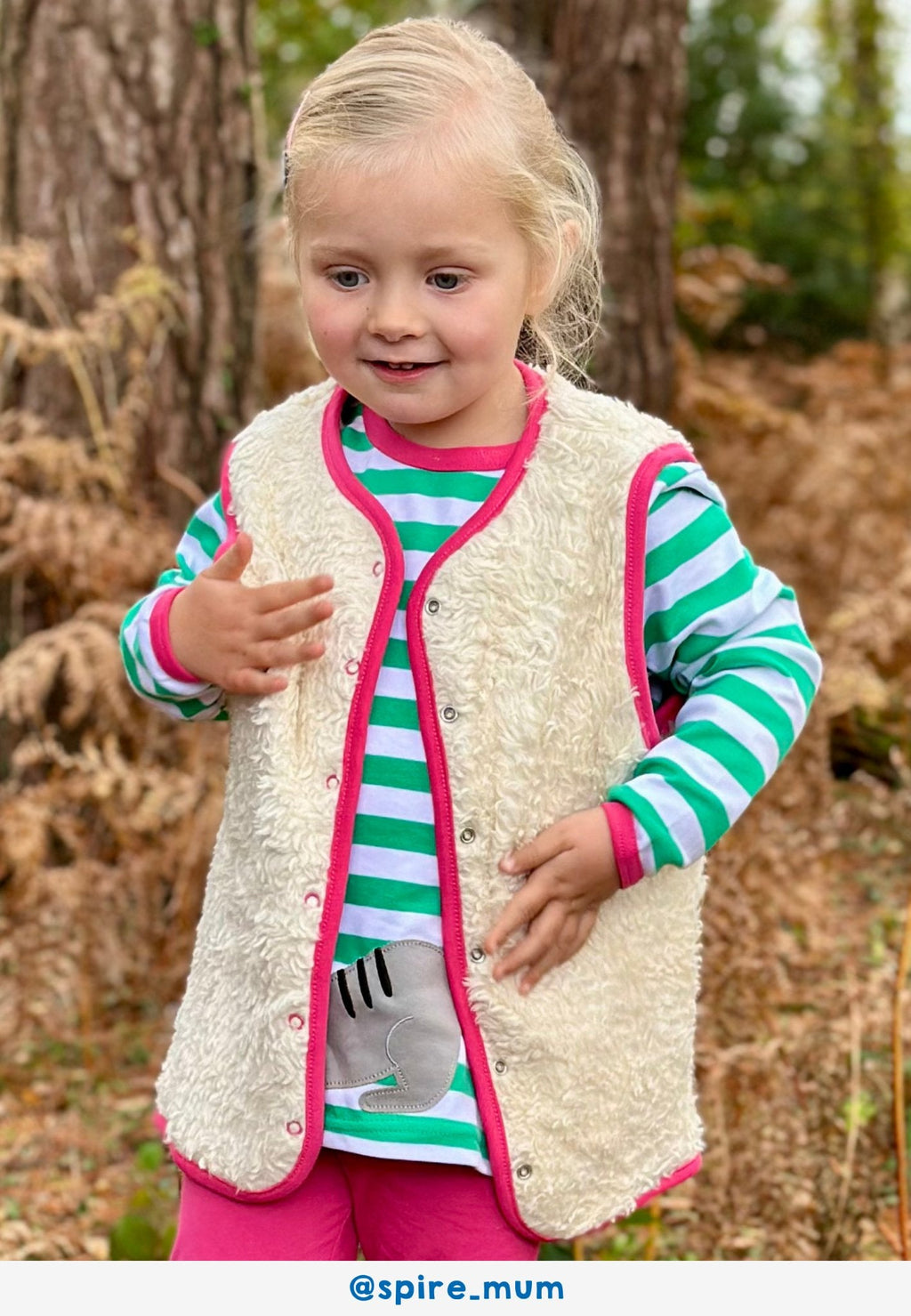 Organic Kitten Print Reversible Gilet for Kids
