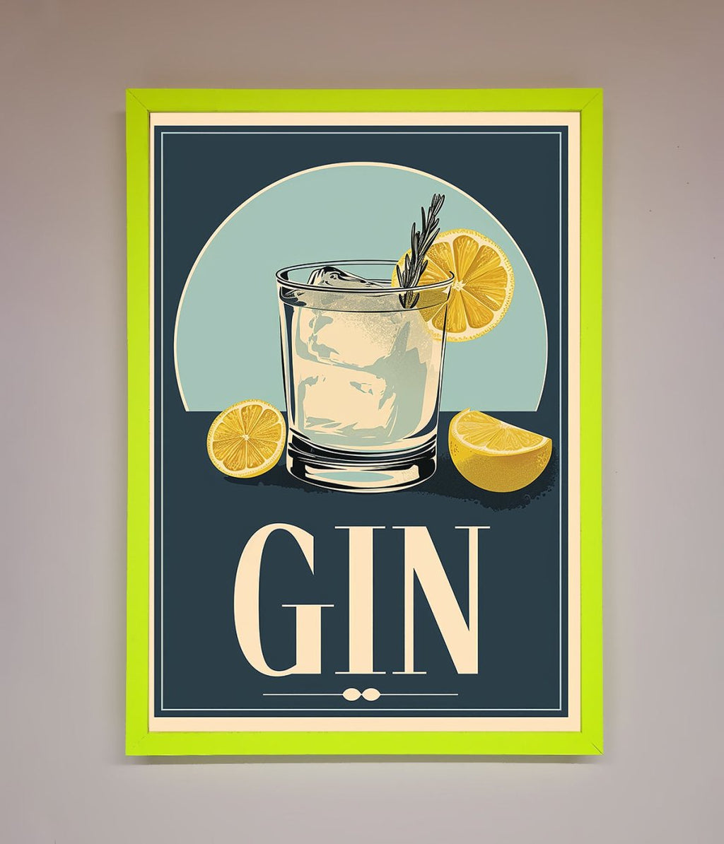 Gin Illustration Framed Poster