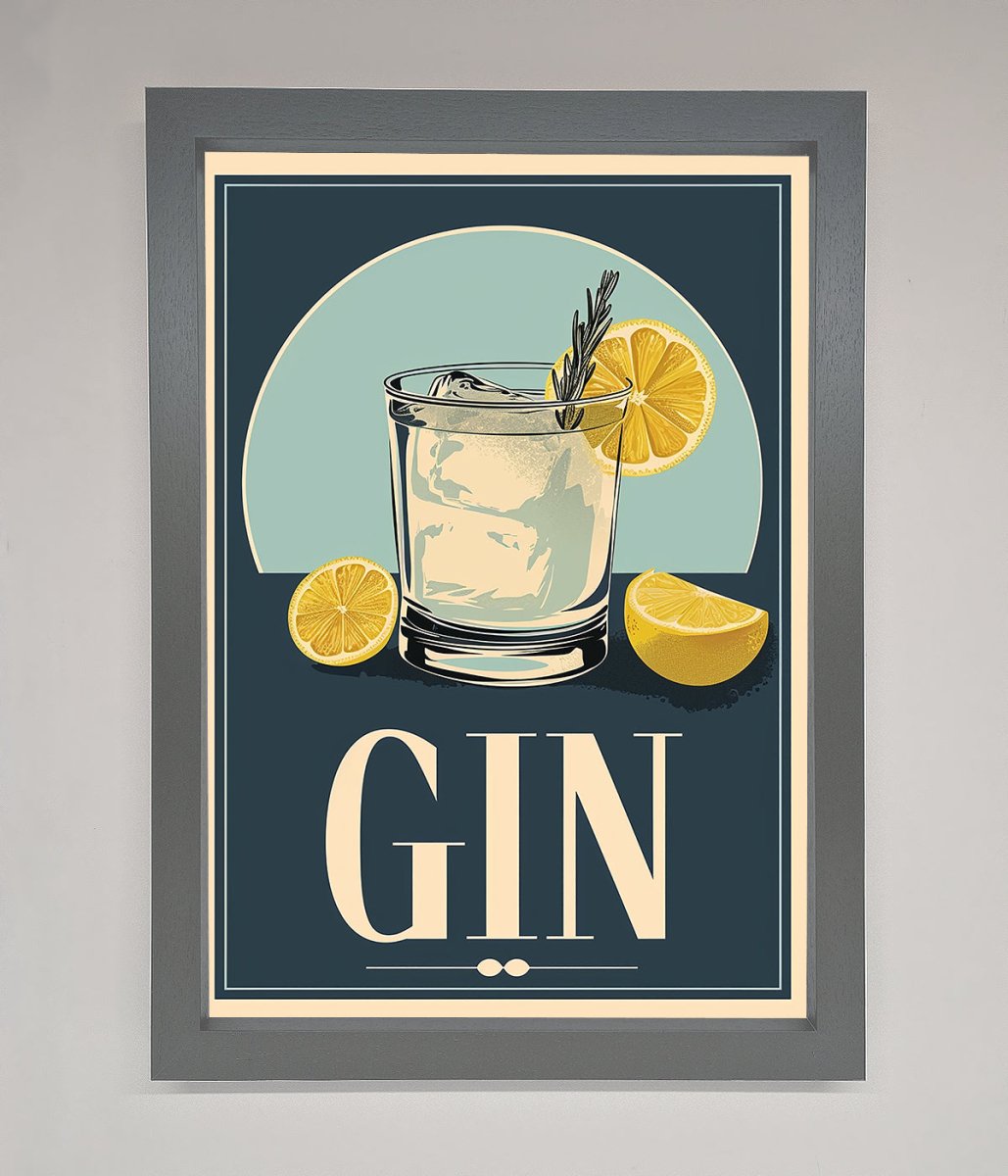 Gin Illustration Framed Poster