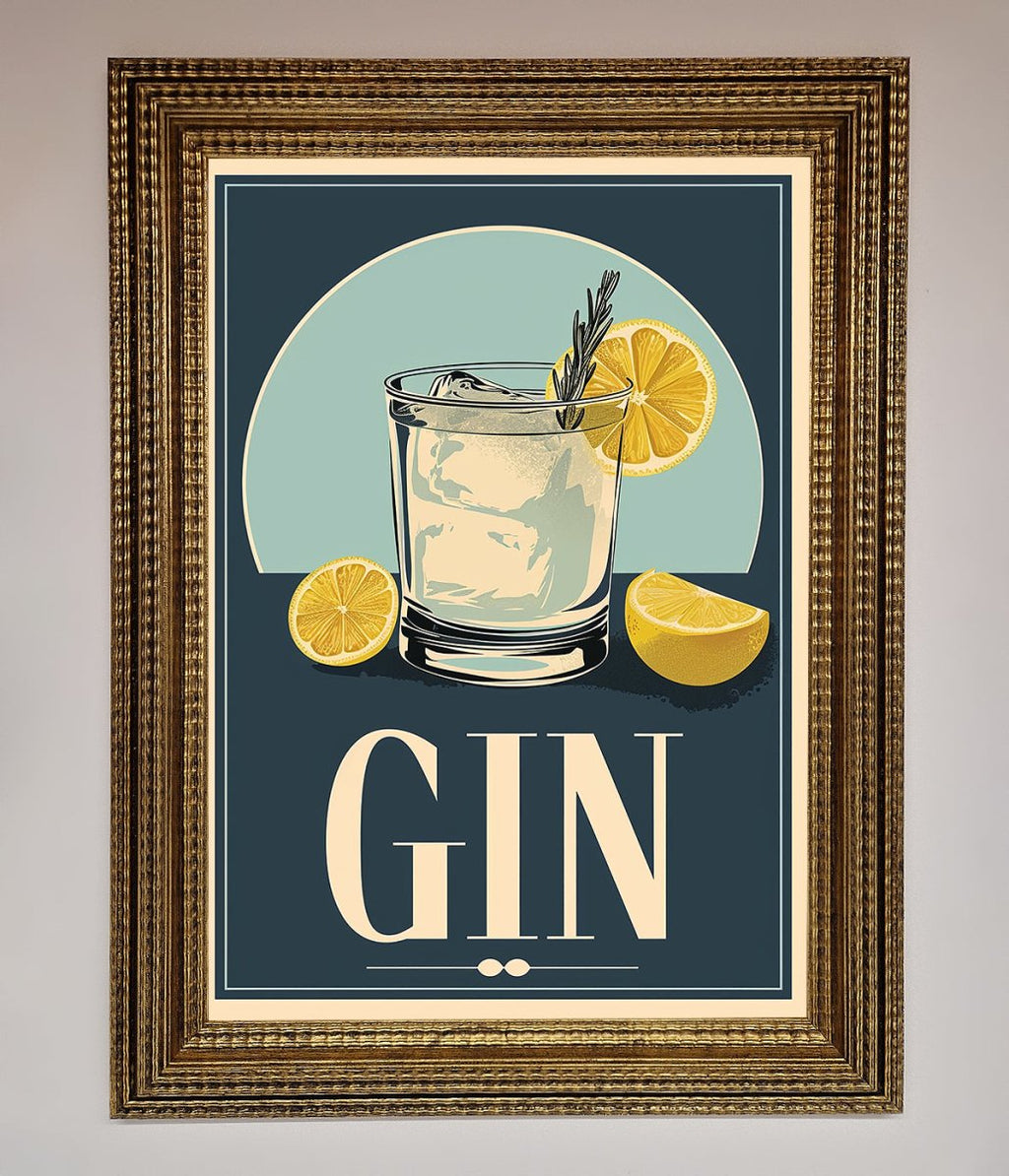 Gin Illustration Framed Poster