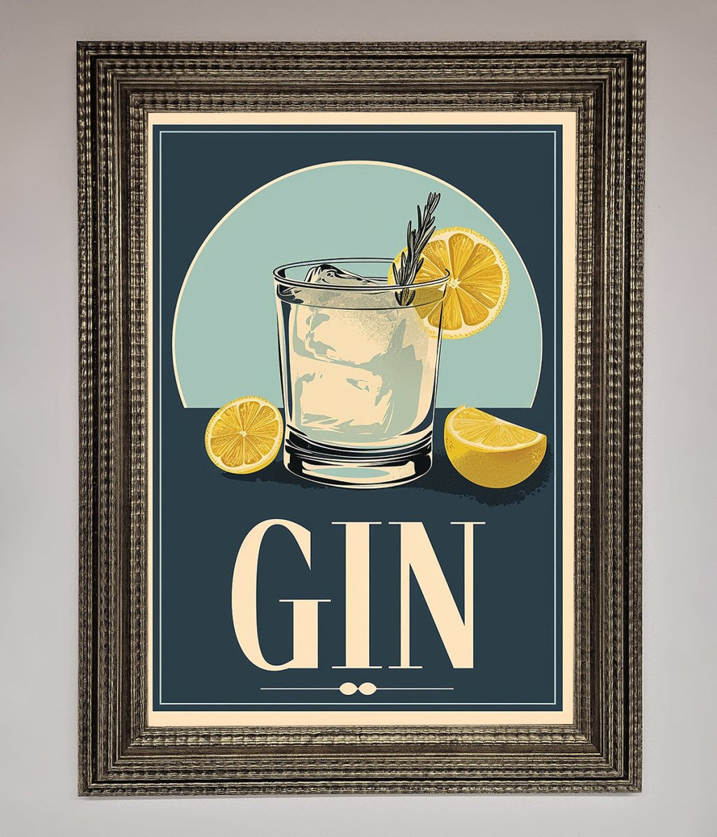 Gin Illustration Framed Poster