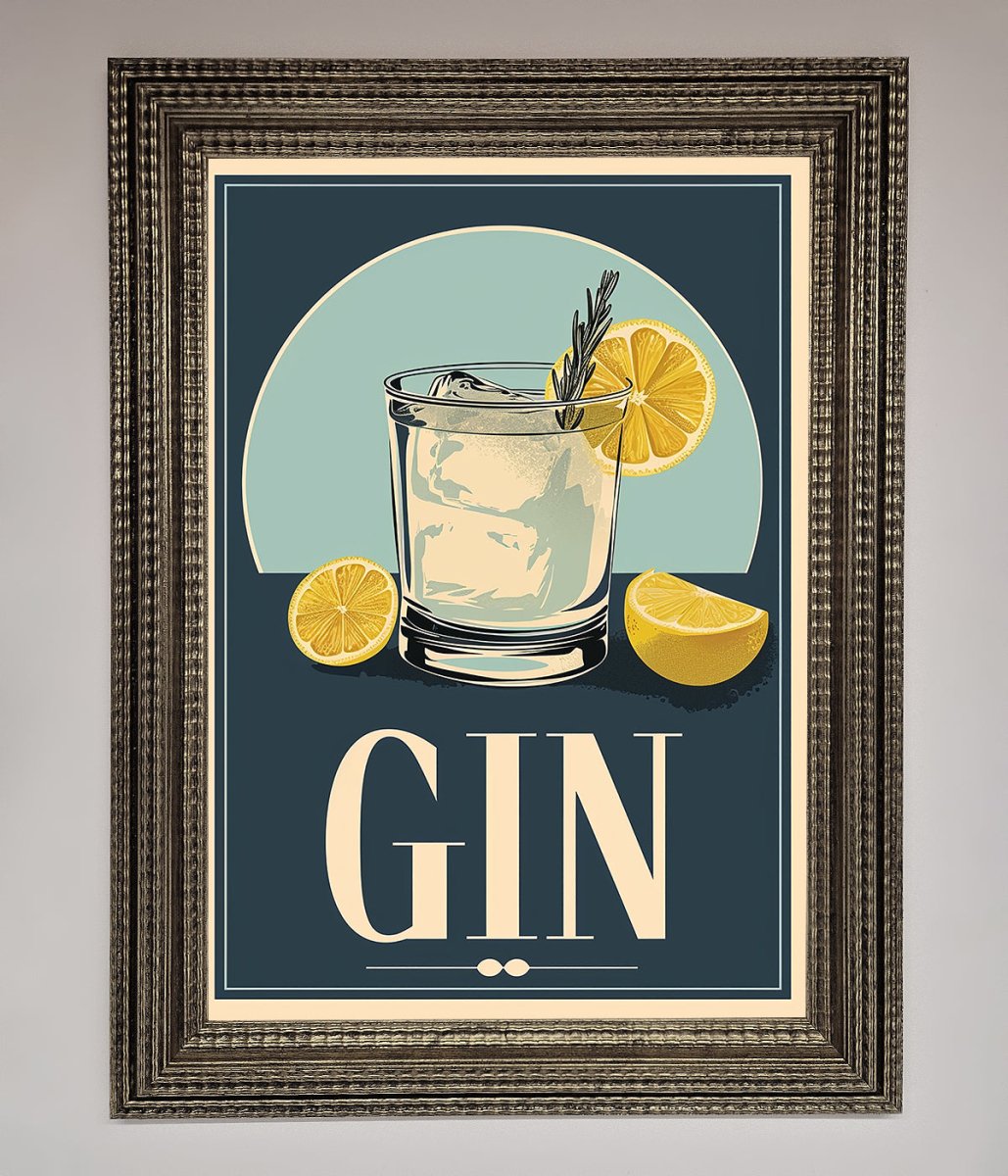 Gin Illustration Framed Poster