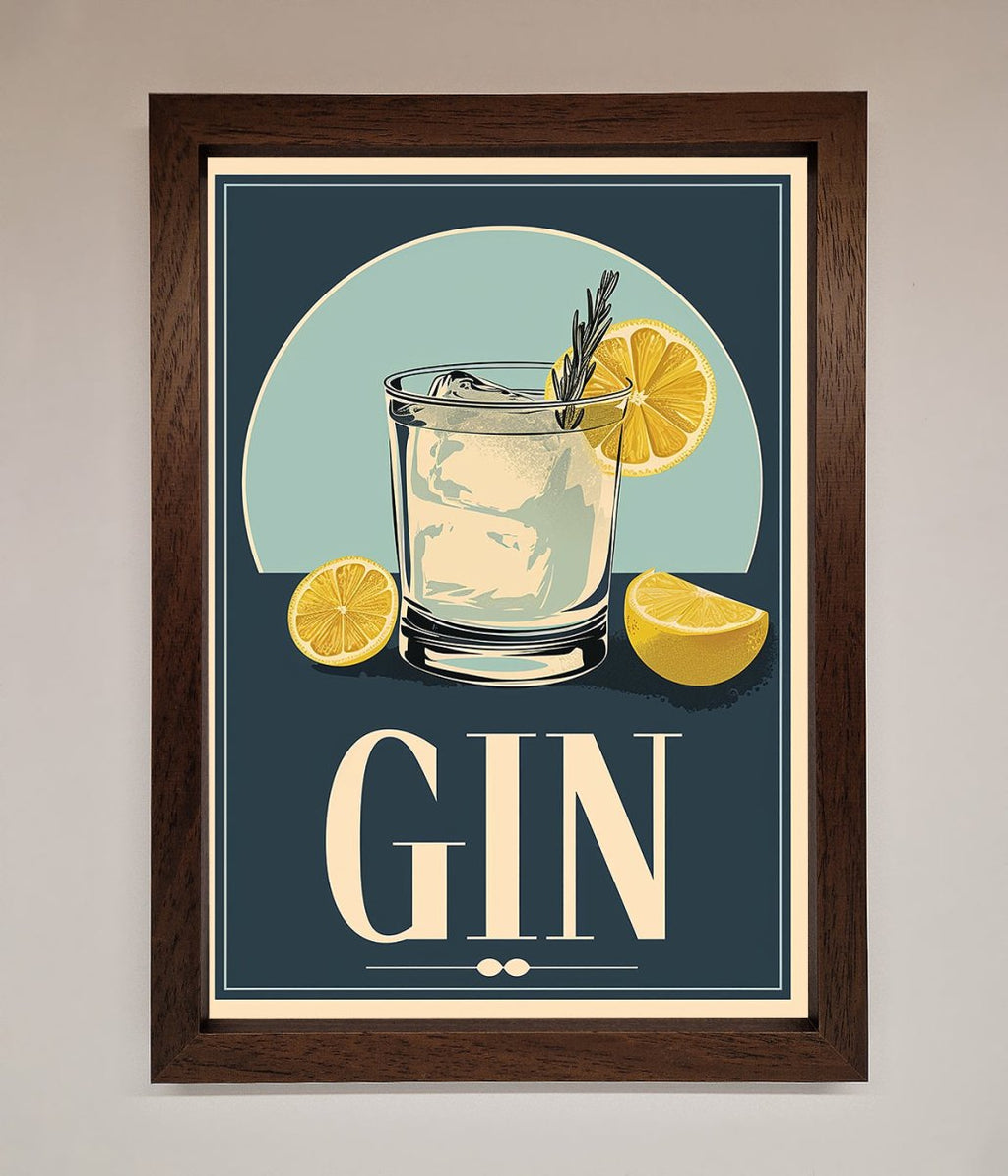Gin Illustration Framed Poster