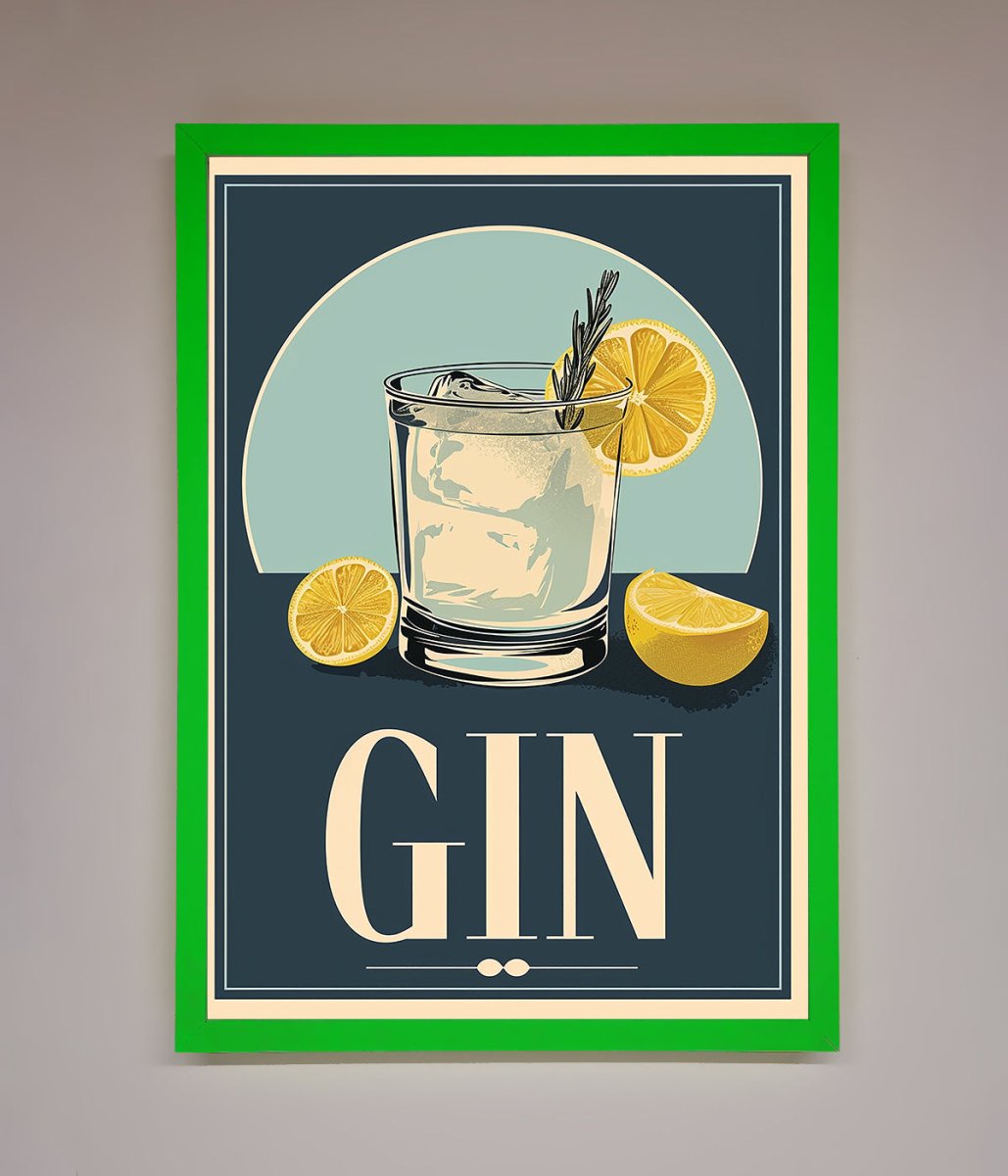 Gin Illustration Framed Poster