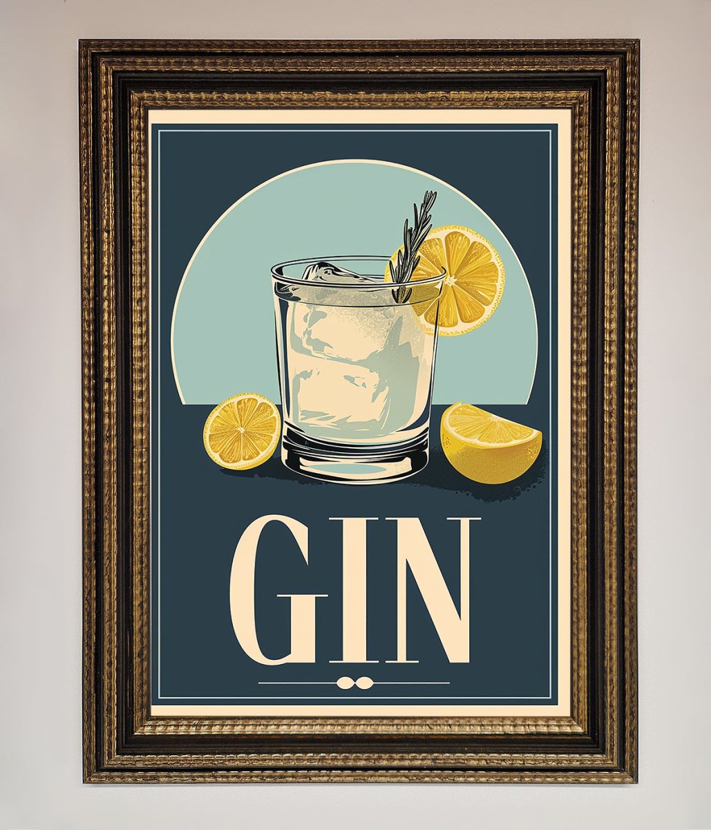 Gin Illustration Framed Poster