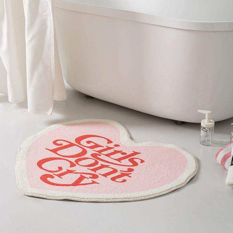 Girls Don't Cry Heart Rug