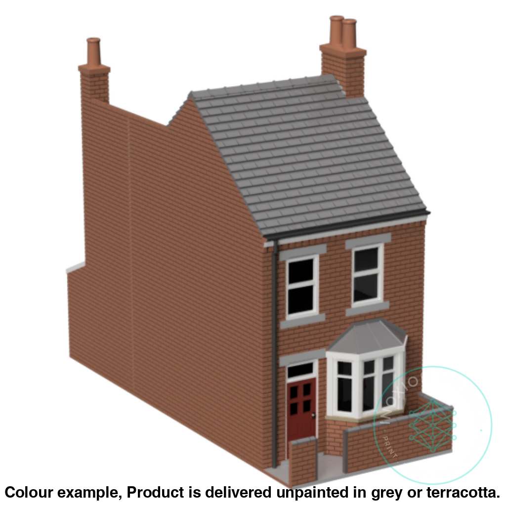 Detailed Terrace House with Bay Window 3mm Scale Model Kit