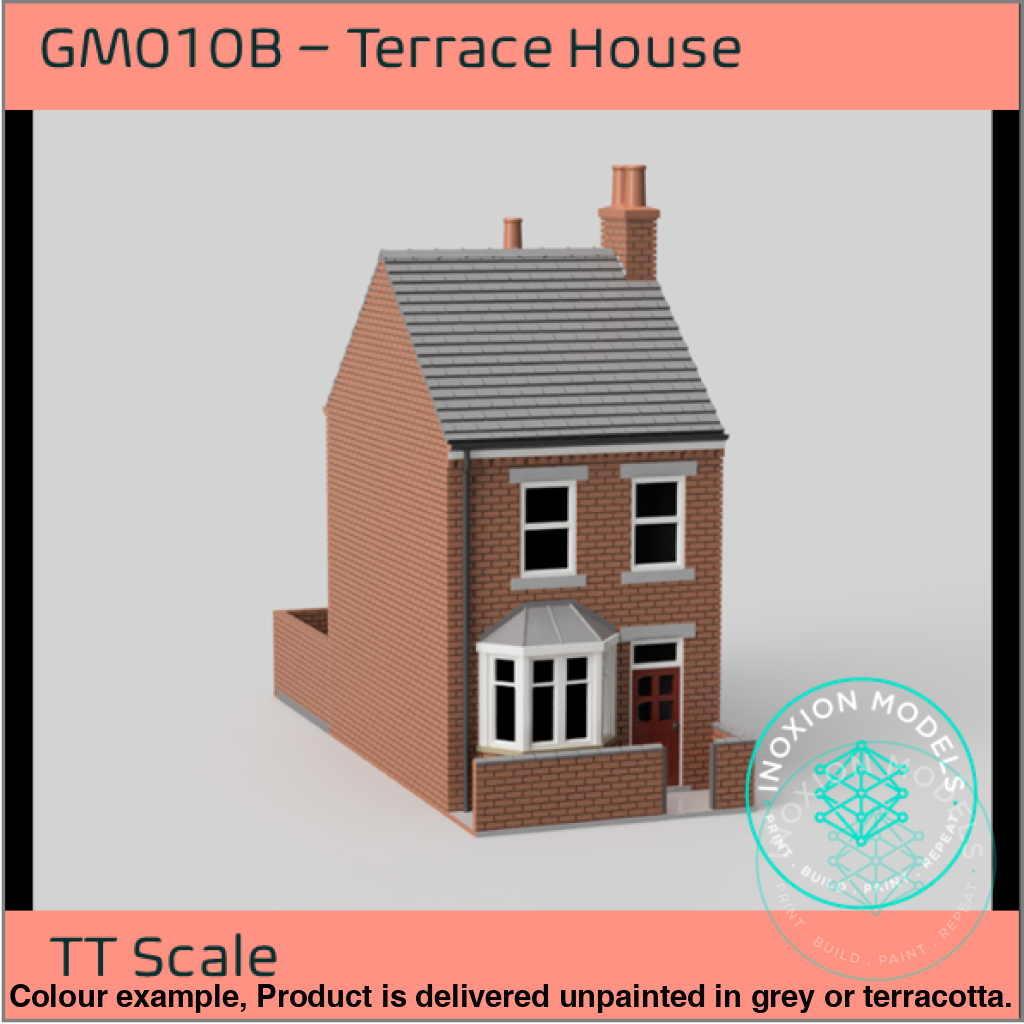 Detailed Terrace House with Bay Window 3mm Scale Model Kit