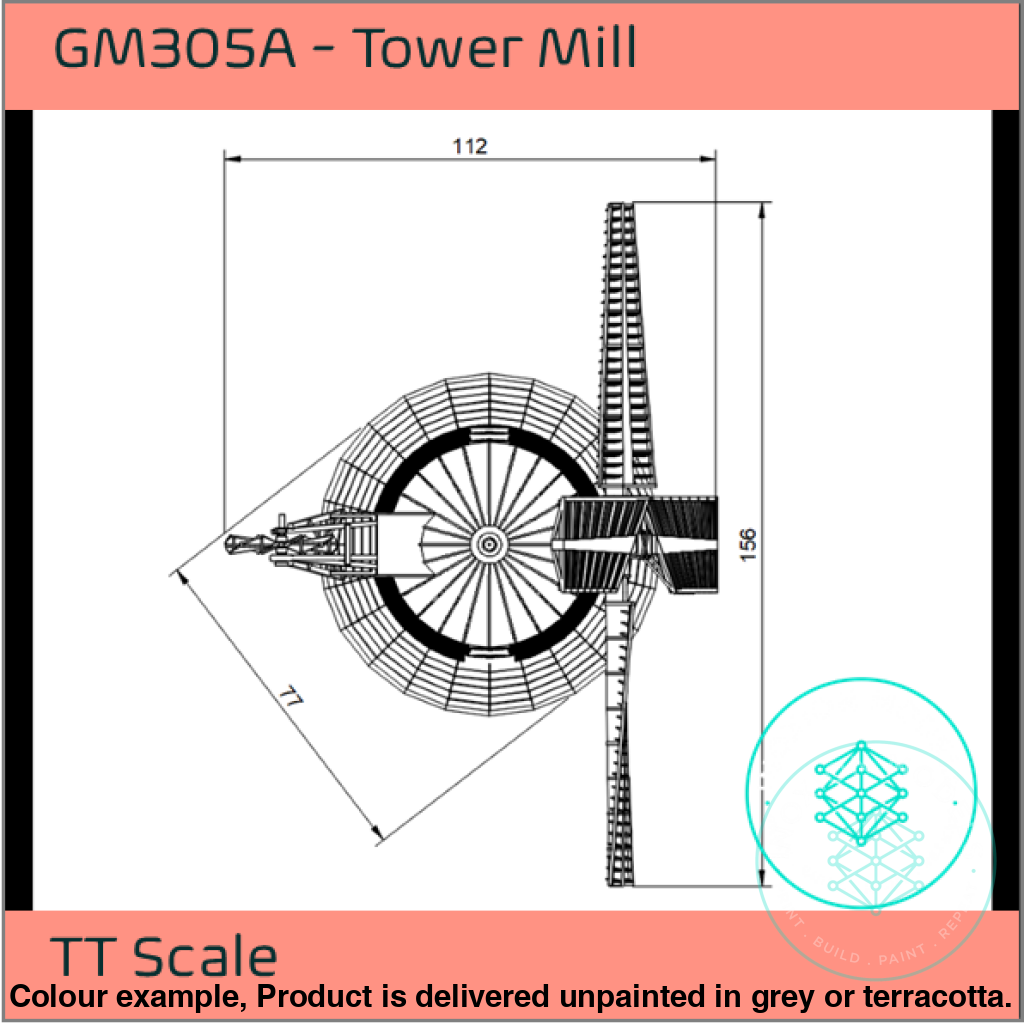 Tower Windmill Model Kit TT120 3mm Scale