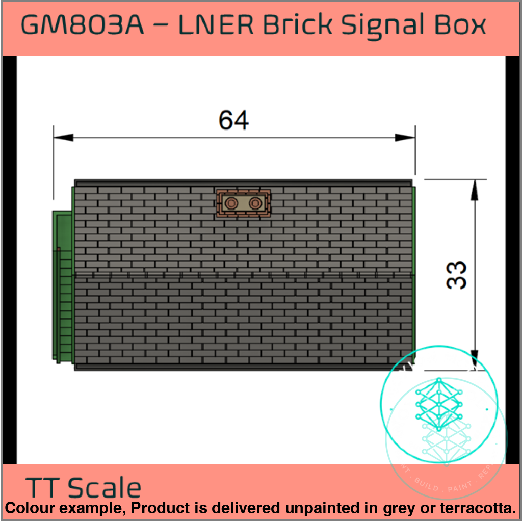 LNER Brick Signal Box Model TT120 3mm Scale with Interior Detail