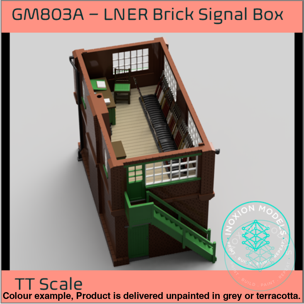 LNER Brick Signal Box Model TT120 3mm Scale with Interior Detail