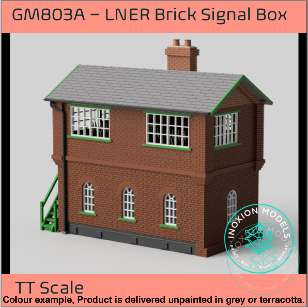 LNER Brick Signal Box Model TT120 3mm Scale with Interior Detail