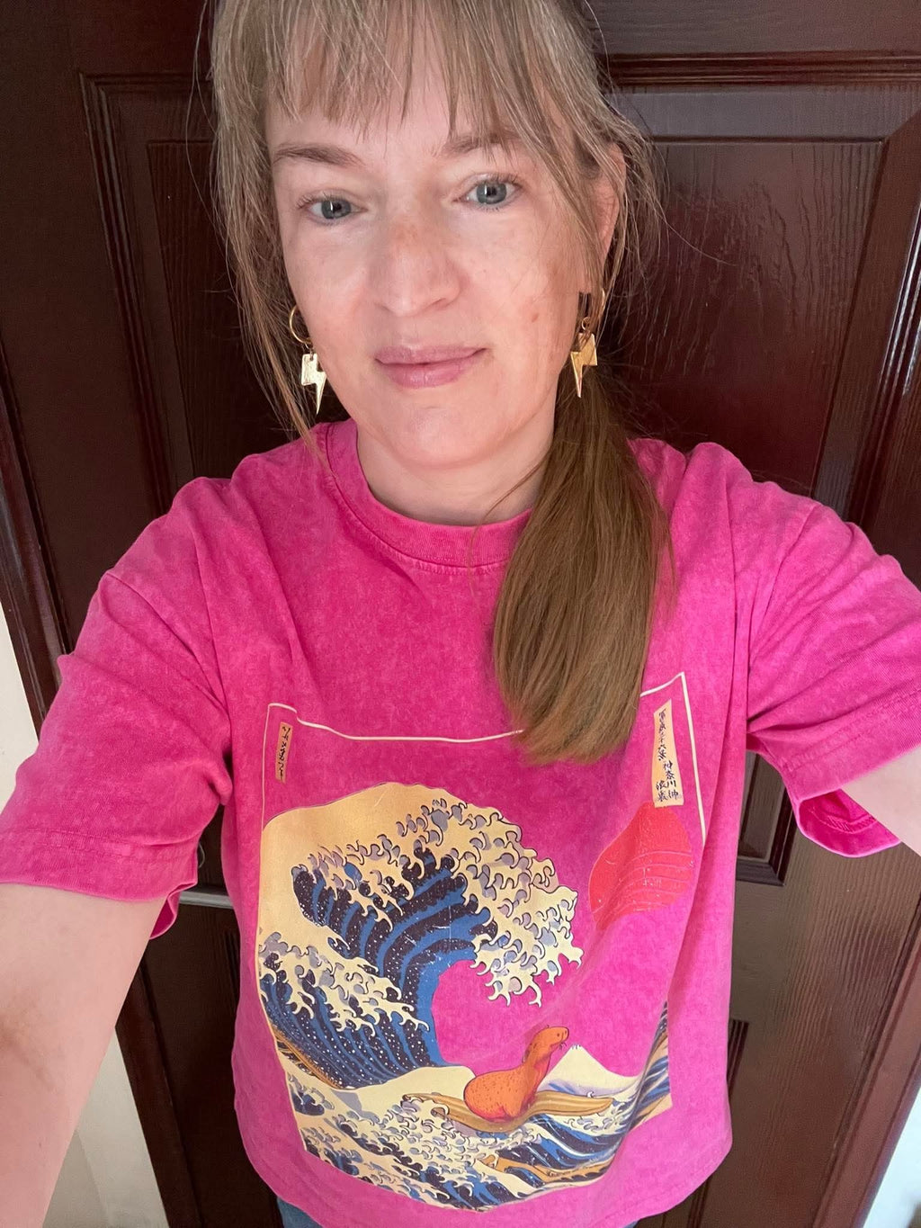 Red and Gold mini lightning bolt cork charms