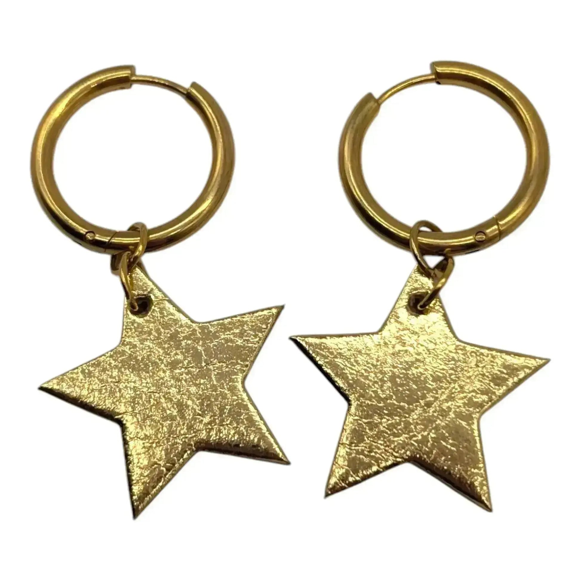 Gold and cheetah mini star cork charms