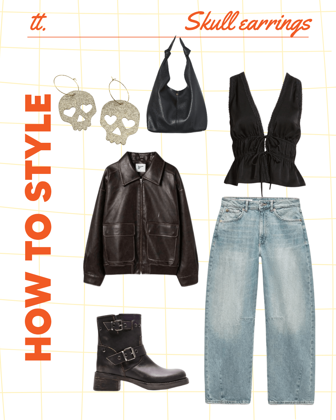 Gold or silver skull earrings