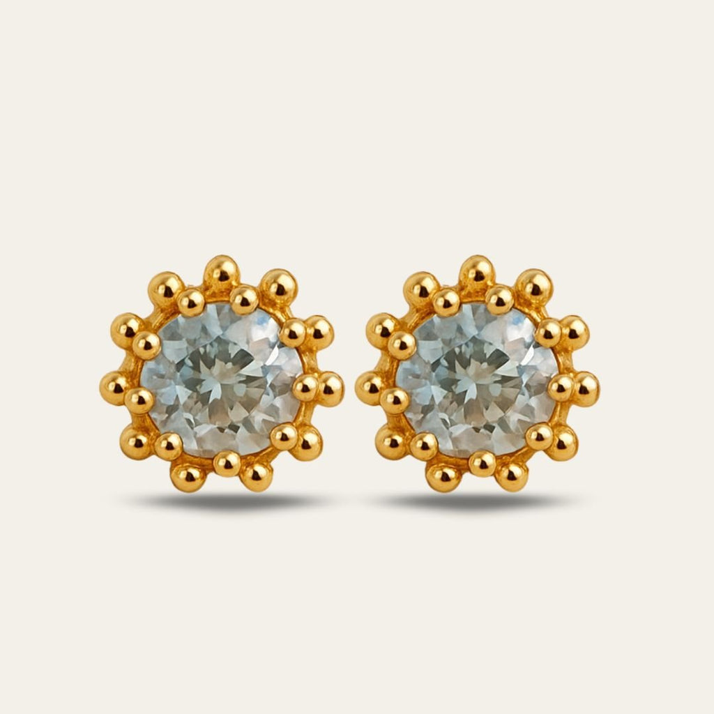 Gold Sky Blue Topaz Astrid Studs