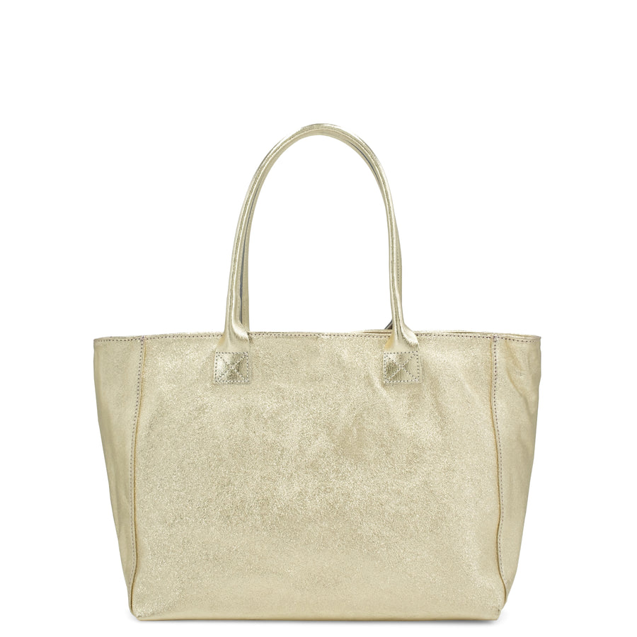 Gold Metallic Leather Tote Bag – Luxurious & Spacious by Sostter at brixbailey.com