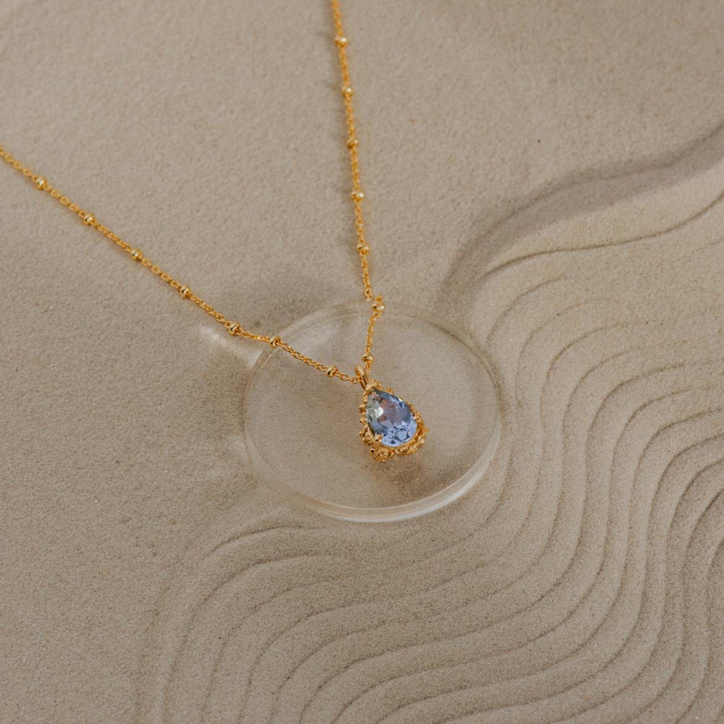 Gold Vermeil Blue Topaz Necklace - Aurelia