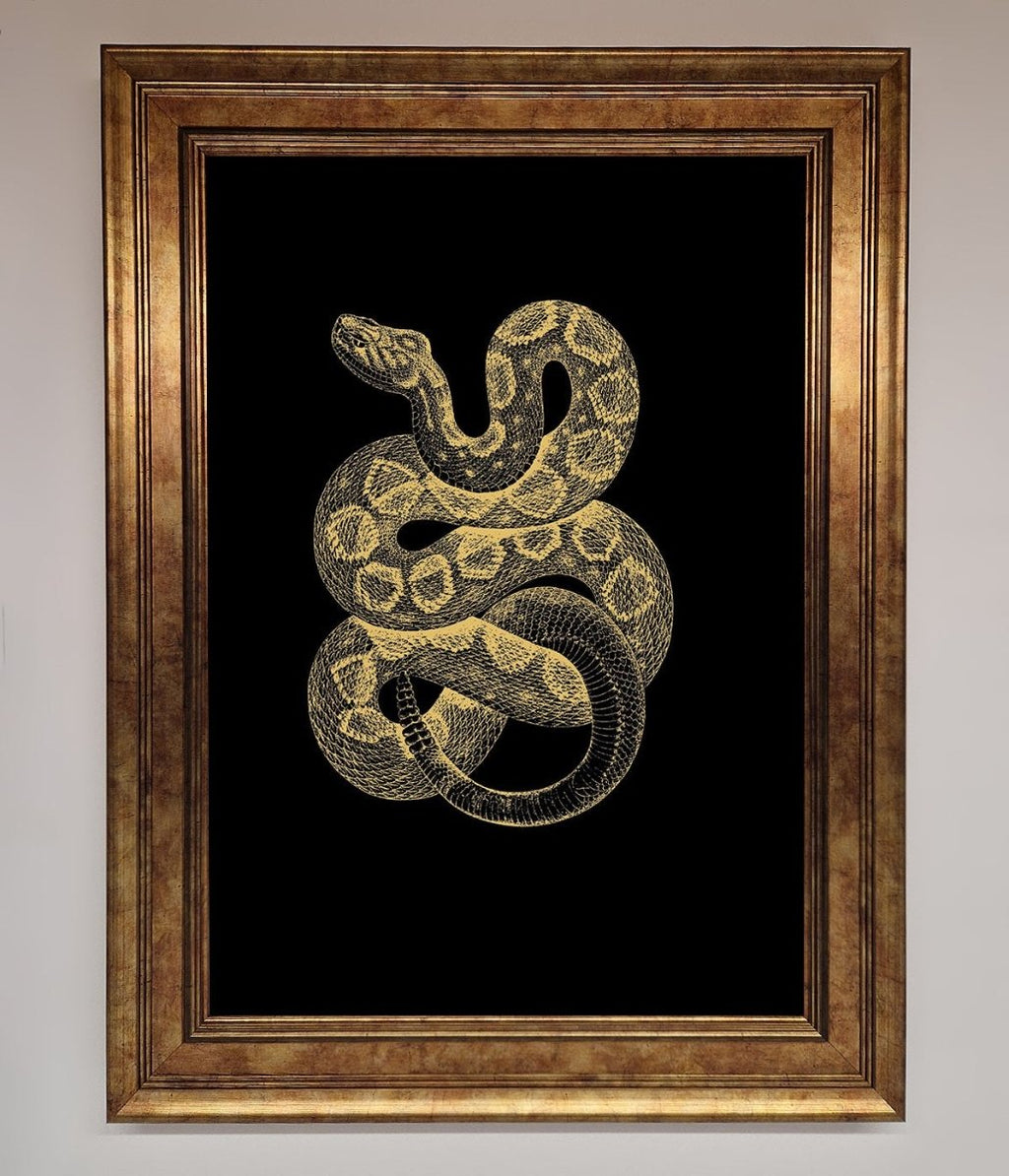 Golden Serpent Framed Wall Art