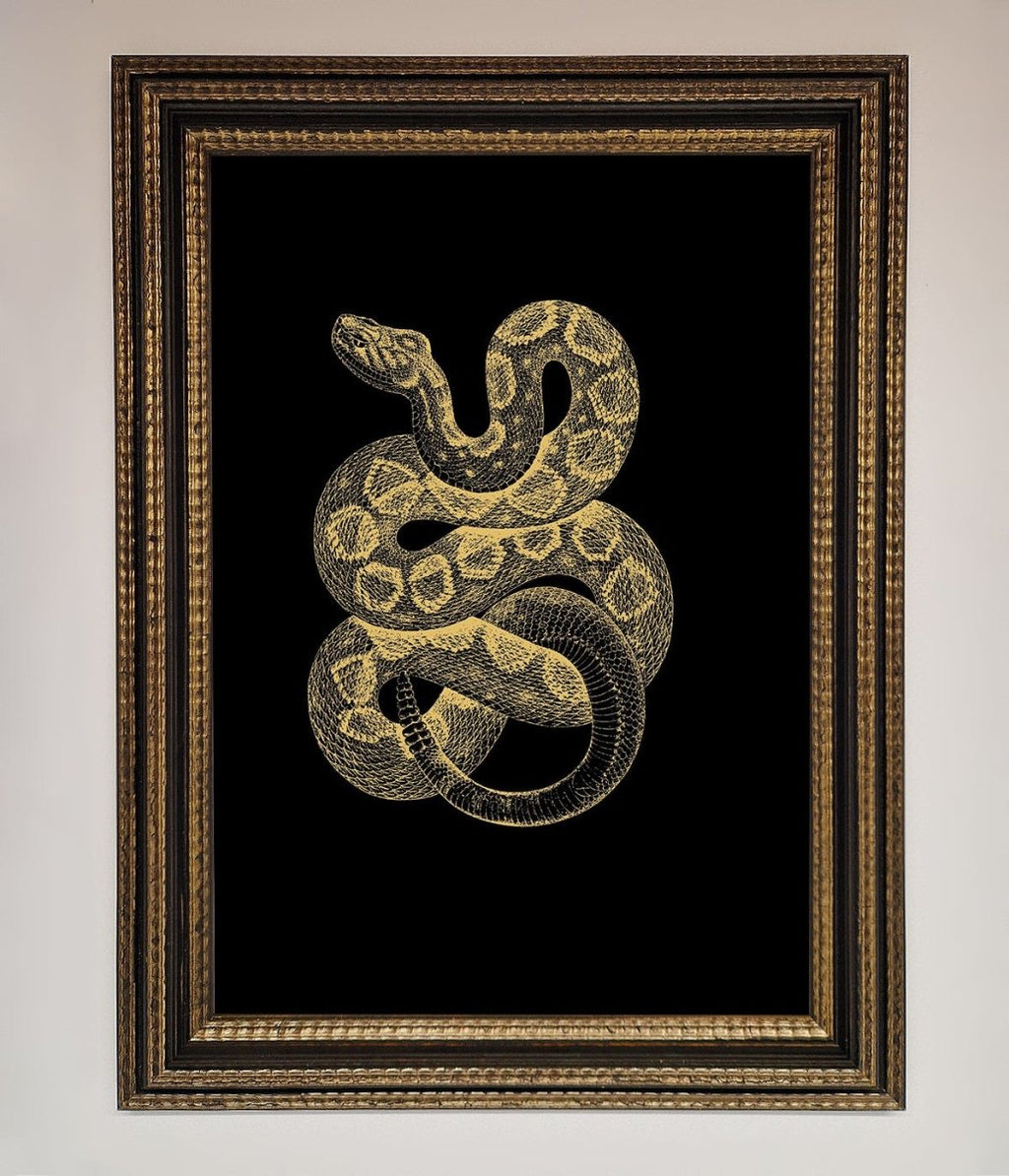Golden Serpent Framed Wall Art