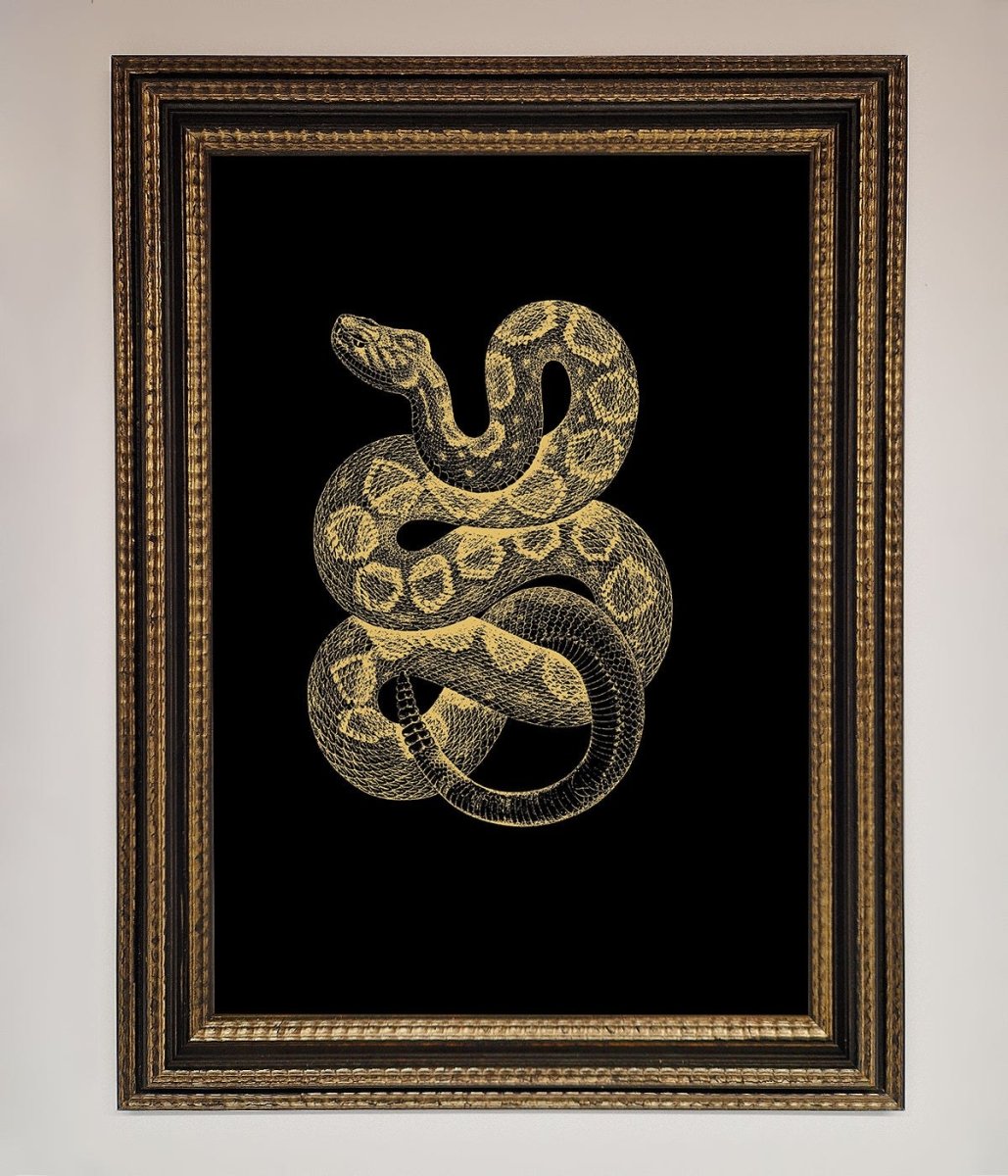Golden Serpent Framed Wall Art