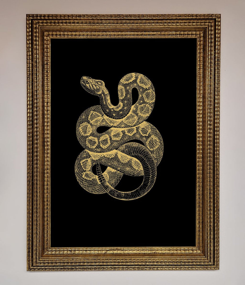 Golden Serpent Framed Wall Art