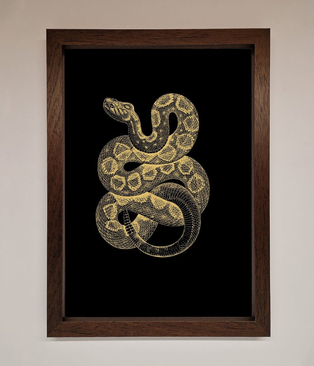 Golden Serpent Framed Wall Art