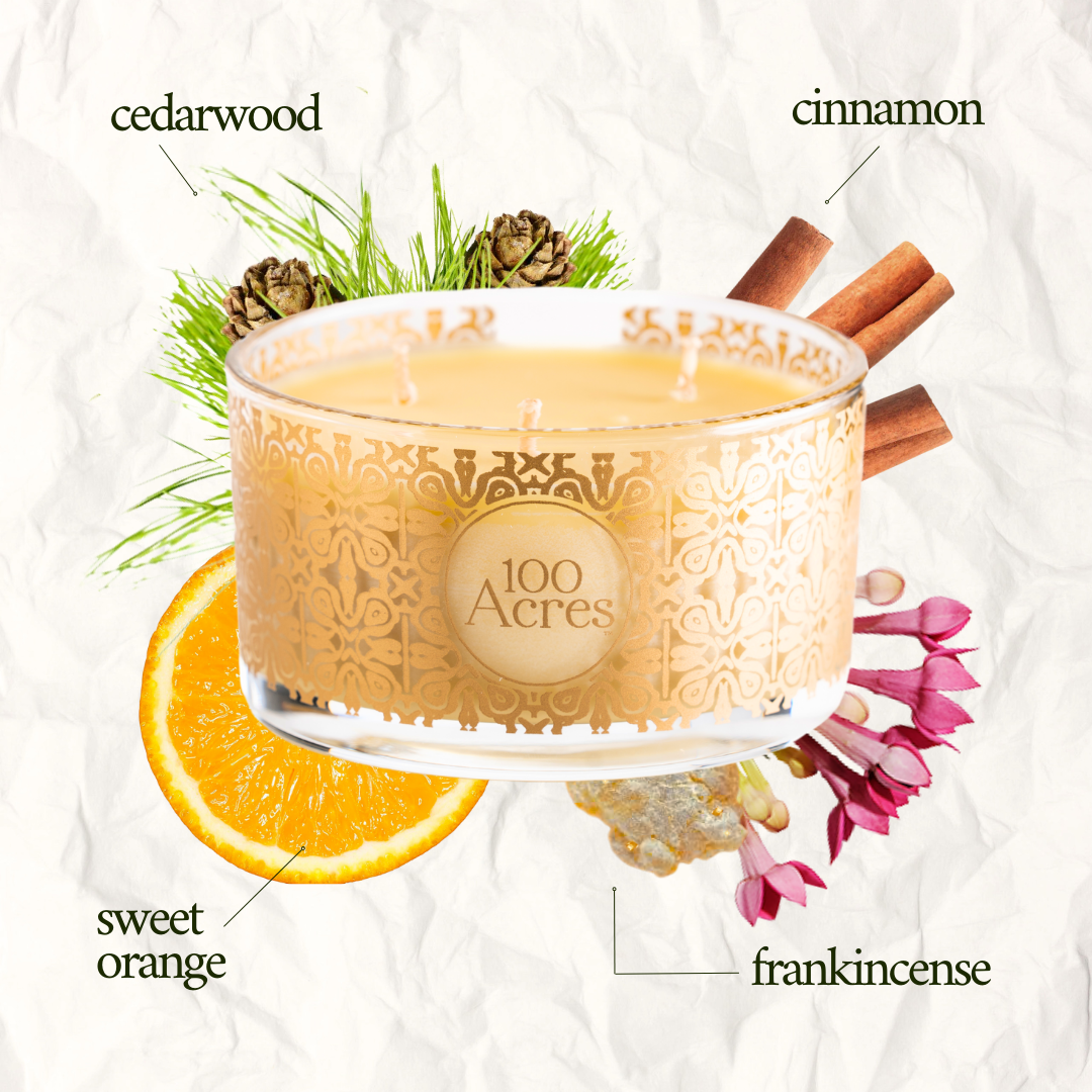 Golden Orange, Cinnamon & Frankincense Three-Wick Scented Candle